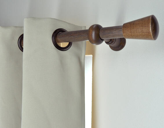 Inspire curtain rail bracket extendable d28mm dark oak 85-130mm