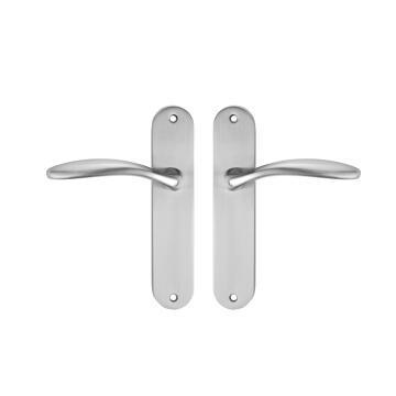 Door handles on plate keyless matt nickel finish agathe 165mm inspire