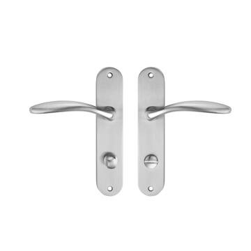 Door handles on plate thumbturn matt nickel finish agathe 165mm inspire
