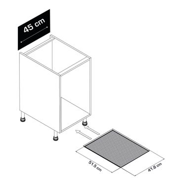 Kitchen Under Sink Aluminum Protector L45Cm