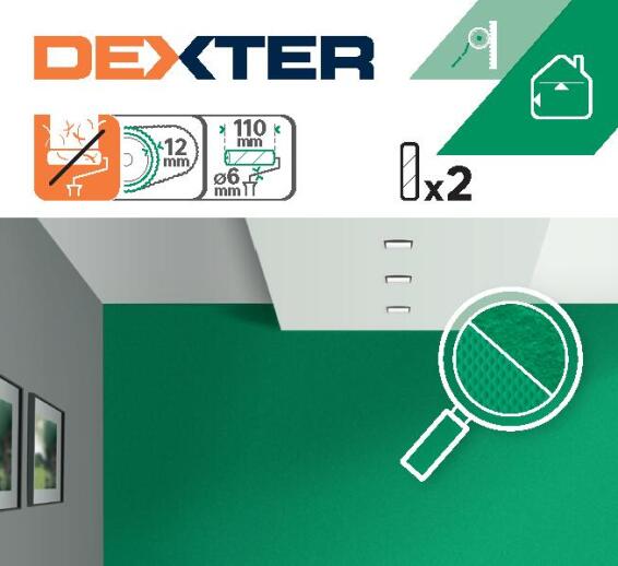 Paint roller refills DEXTER textured universal 110MM 2 pack