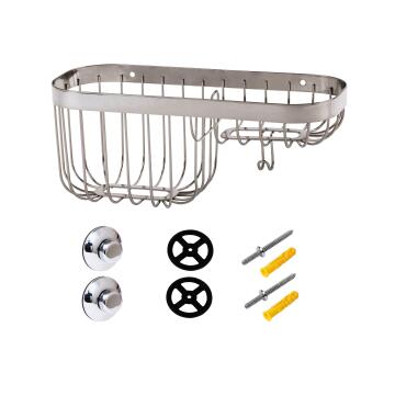Shower Basket With Soap Holder Neo Chrome Shinny Sensea