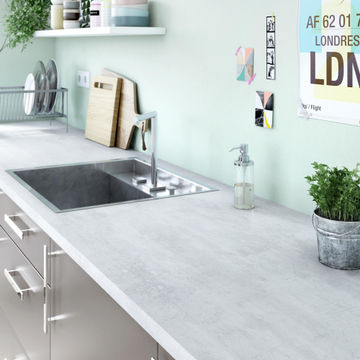 Kitchen countertop laminate L246cm x D63,5cm x H2,8cm concrete