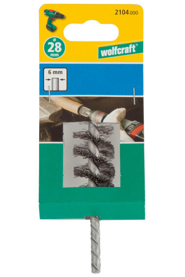 Wire spiral brush, 6 mm shank WOLFCRAFT