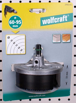 Hole saw WOLFCRAFT 5 pieces., cutting depth 33 mm