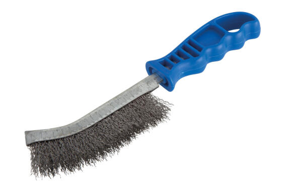 Hand wire brush, steel, plastic handle WOLFCRAFT
