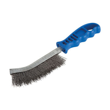 Hand wire brush, steel, plastic handle WOLFCRAFT