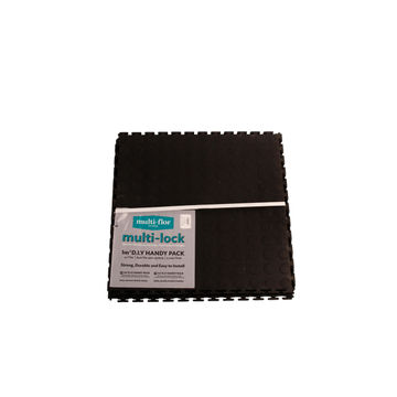 PVC Flooring Black Multi-Lock L50cm x W50cm (1m2/pack)