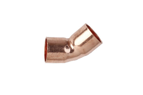 Copcal equal elbow 15mm x 45 degrees, Capillary solder elbow 45 degrees x 1/2