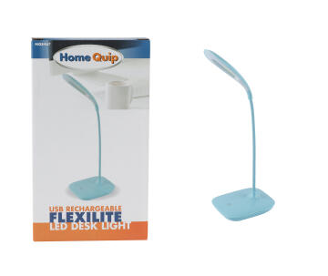 Desk lamp LED USB rechargeable HOME QUIP Flexilite blue
