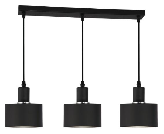 pendant light metal black 3lt