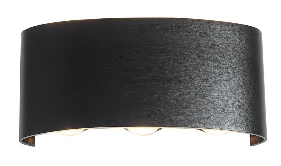 WALL.L LED OVAL B.STAR L247 BLK 168MM