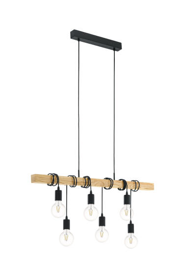 pendant light Eglo townshend 6lt  black 