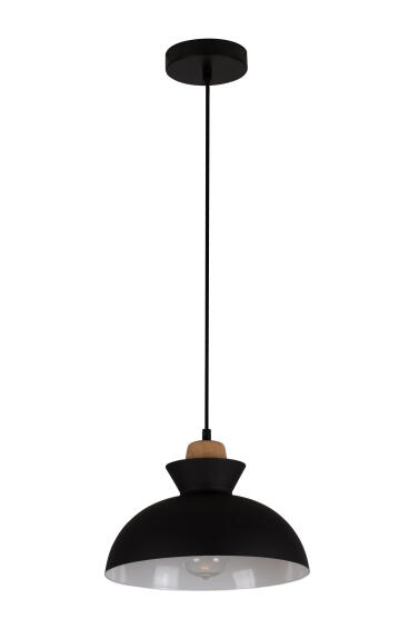  pendant light charlotte black and wood Eurolux