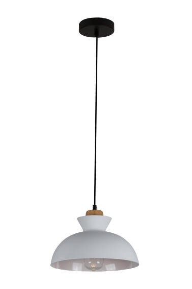 EUROLUX CHARLOTTE PENDANT 280MM WHT/WOOD