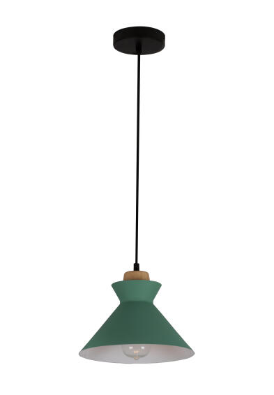 pendant light charlotte  green and wood Eurolux