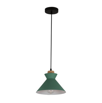 pendant light charlotte  green and wood Eurolux
