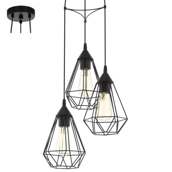 pendant light Eglo tarbes 3lt  black 
