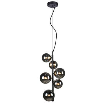 vertical bubble glass pendant smoky
