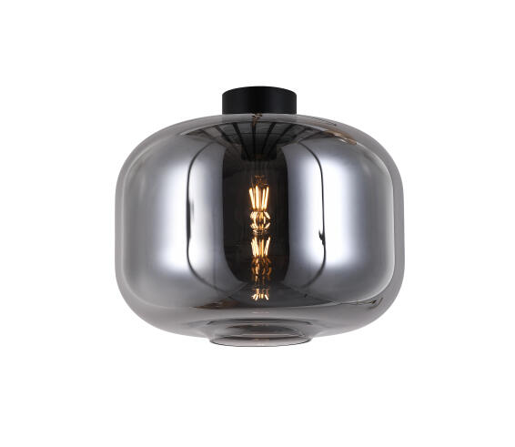 ceiling light keg  E27 glass smoke black