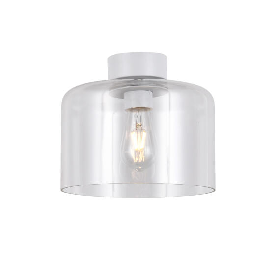 ceiling light drum  E27 glass clear white