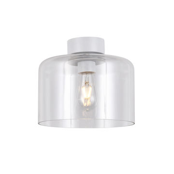 ceiling light drum  E27 glass clear white
