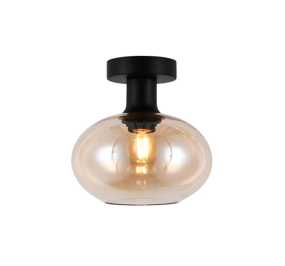 ceiling light orb  small glass E27 amber black