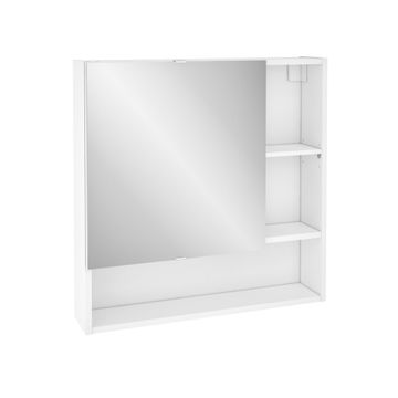 Sensea Easy Bathroom Mirror Cabinet Matt White With 1 Door W70cmxD16.3cmxH70cm 