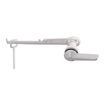 Dutton Cistern Flush handle with lever arm, G-FP38. Elf cistern handle, white plastic
