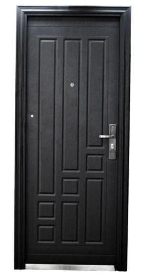 Entry Door High Security Steel with Frame (prehung) Black Right Hand-w860xh2050mm