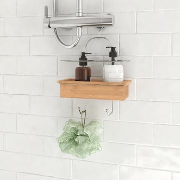 Sensea Shower Caddy With One Basket Metal and Bamboo