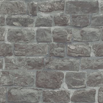 Rasch Brick Stone Wallpaper Grey 10mx53cm