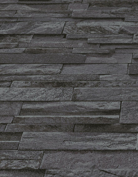Rasch 3D Stone Cladding Wallpaper Grey 10mx53cm