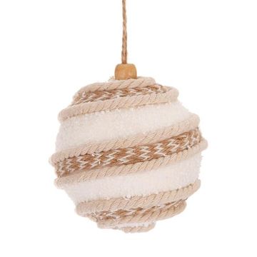 CHRISTMAS BALL JUTE 9.8CM