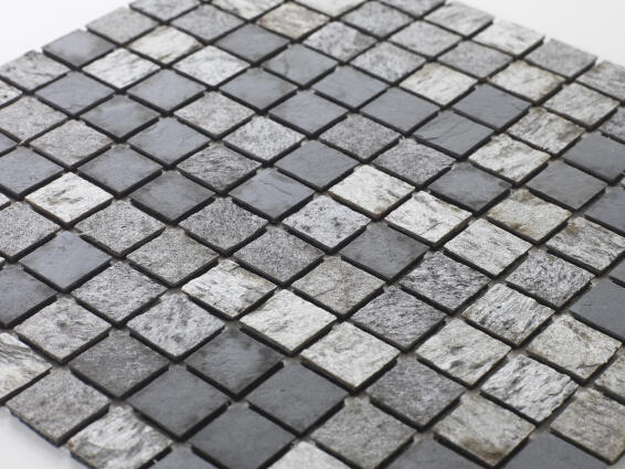 Mosaic natural stone - 2,5 x 2,5 cm -roll 100 x 50 cm - 952 Mixed Grey