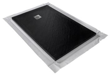 Natural stone tray - off-set stainless channel - 150 x 100 cm - graphite