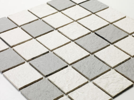 Mosaic Solid surface resin stone -5 x 5 cm - roll 100 x 50 cm - 506 Nuances of White & Grey