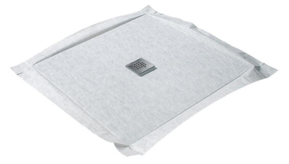 Shower tray to be tiled FLAT BOARD - 360° Trap centred - 100 x 100 cm