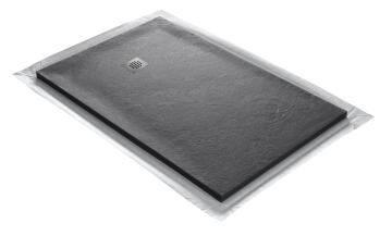 Natural stone tray - off-set stainless channel - 150 x 100 cm - sea stone