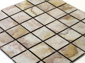Mosaic natural stone - 5 x 5 cm -roll 100 x 50 cm - 903 Feuille d'automne