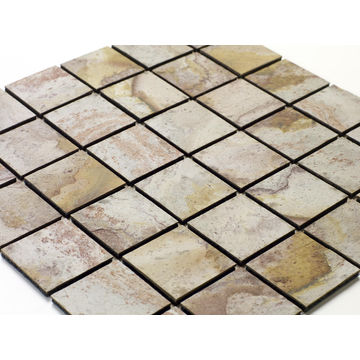 Mosaic natural stone - 5 x 5 cm -roll 100 x 50 cm - 903 Feuille d'automne