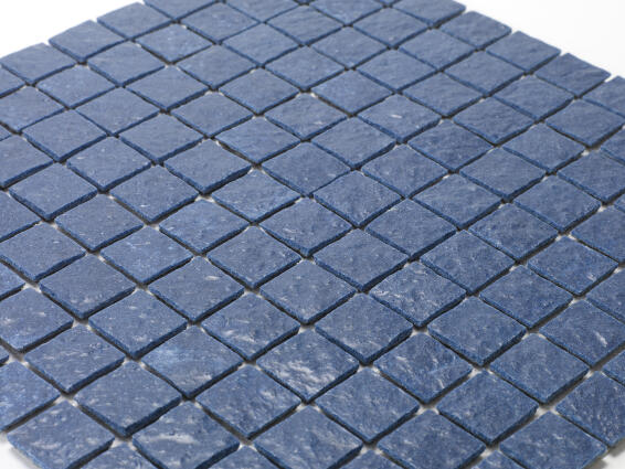 Mosaic Solid surface resin stone - 2,5 x 2,5 cm - roll 100 x 50 cm - 5003 Midnight Blue Textured