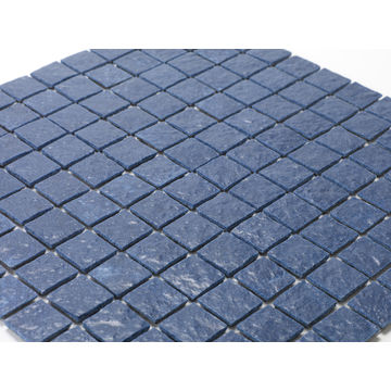 Mosaic Solid surface resin stone - 2,5 x 2,5 cm - roll 100 x 50 cm - 5003 Midnight Blue Textured