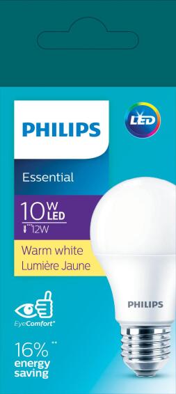 Philips E27 LED General Light Bulb 10W Warm White 