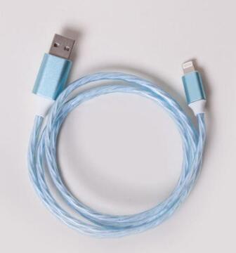 Charging cable USB to Iphone LED blue