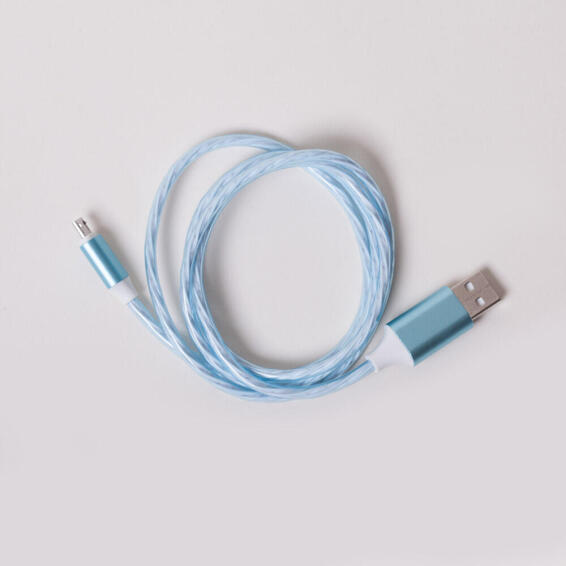 Charging cable micro USB LED blue