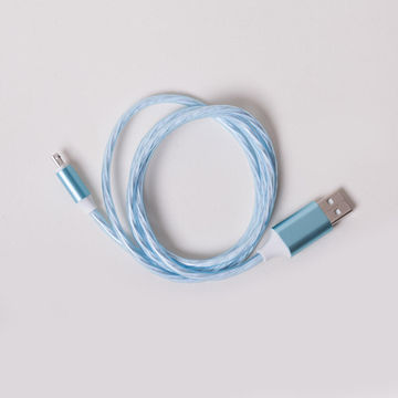 Charging cable micro USB LED blue