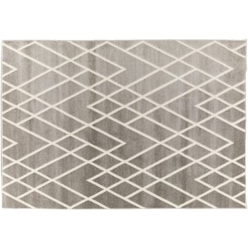 Rug indoor polypropylene and polyester geometric trench / cream rectangle 60 x 230cm inae inspire