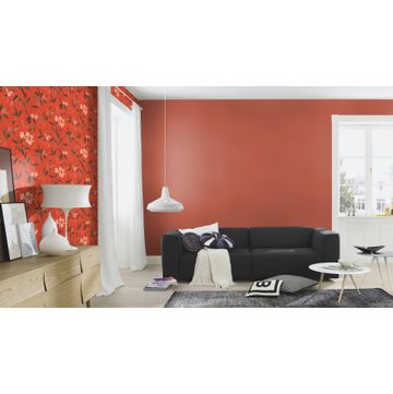 WALLPAPER PLAIN LINEN ORANGE 10.5MX53CM