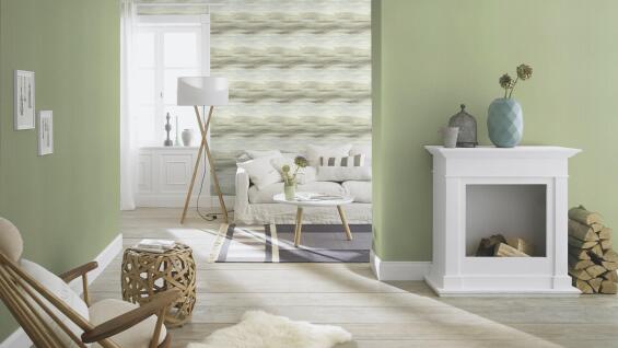 WALLPAPER PLAIN LINEN GREEN 10.5MX53CM